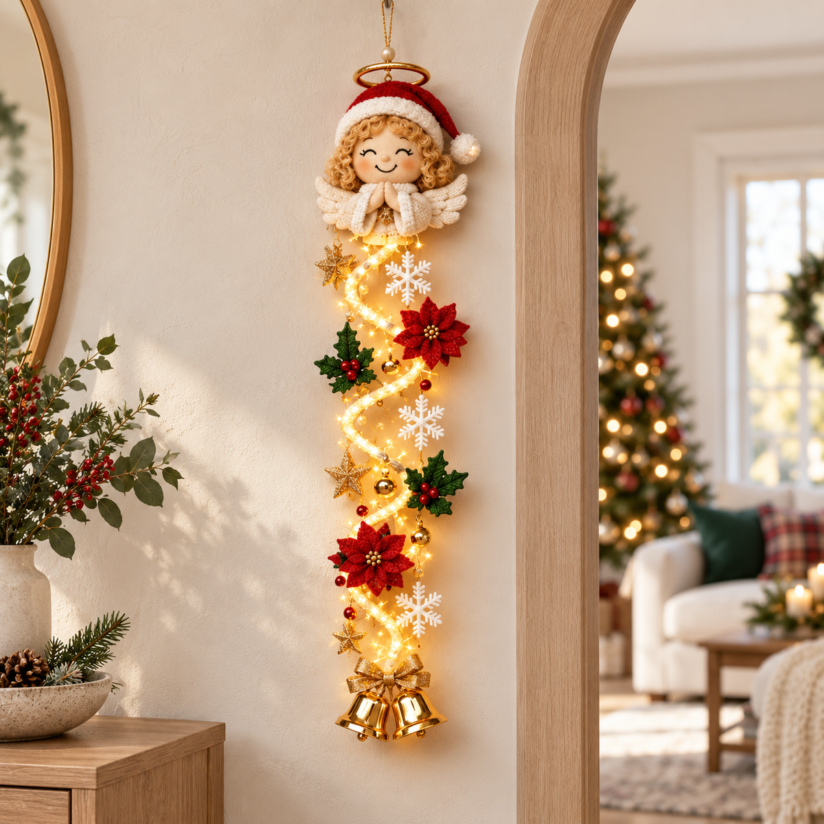 π Glowing Christmas Door Hanger
