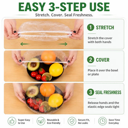 ✨100PCS Disposable Stretch Food Covers for Bowls & Plates
