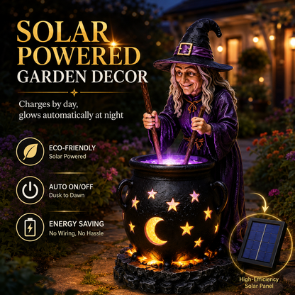 🥳2026 HOT SALE Halloween Witch Glowing Cauldron Solar Light