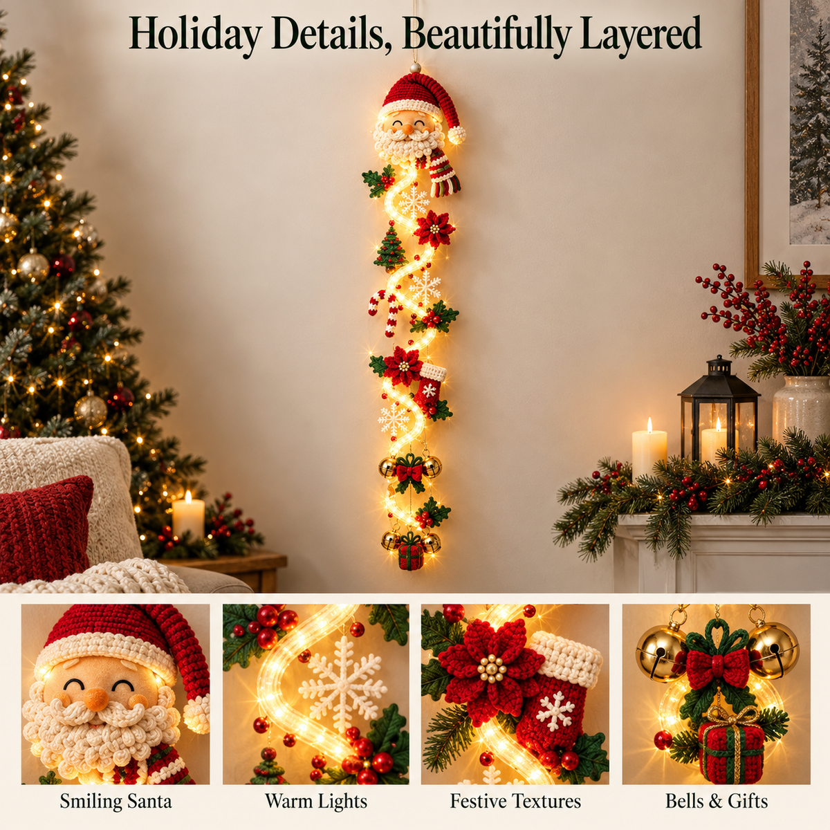 🎄 Glowing Christmas Door Hanger