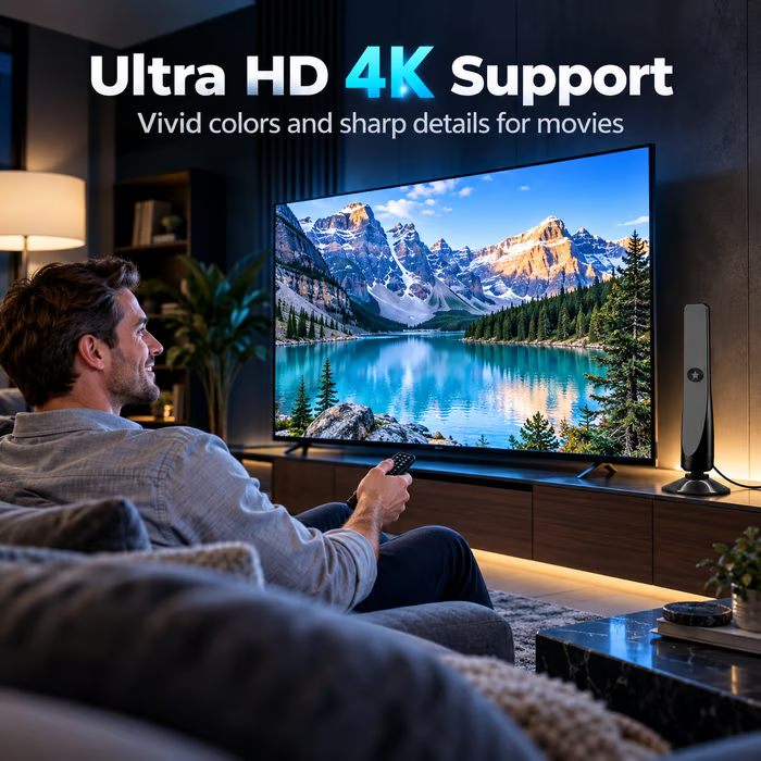 ⚡️ High-Gain Digital HDTV Indoor Antenna with Signal Amplifier – No Subscription, Easy Installation