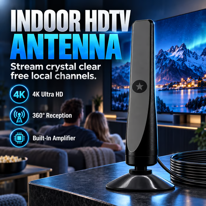 ⚡️ High-Gain Digital HDTV Indoor Antenna with Signal Amplifier – No Subscription, Easy Installation