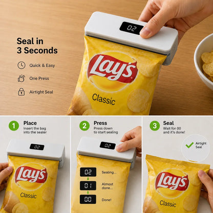 Seal Any Bag in Seconds & Keep Food Fresh Longer
